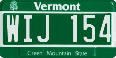VT license plate WIJ154