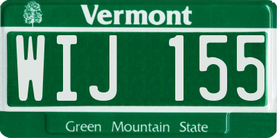 VT license plate WIJ155