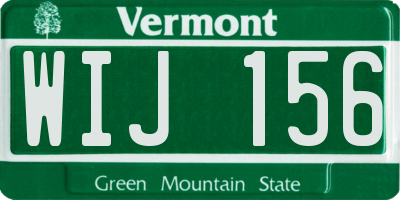 VT license plate WIJ156