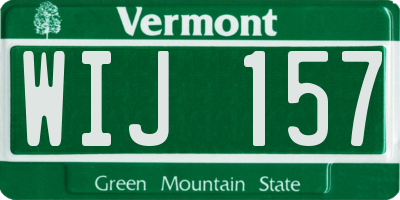 VT license plate WIJ157
