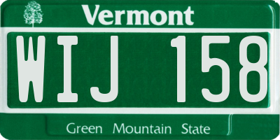 VT license plate WIJ158