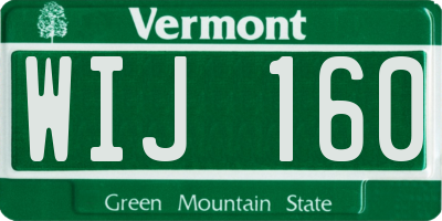 VT license plate WIJ160