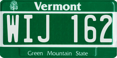 VT license plate WIJ162