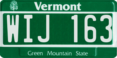 VT license plate WIJ163