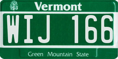 VT license plate WIJ166
