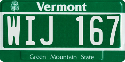 VT license plate WIJ167