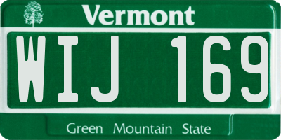 VT license plate WIJ169