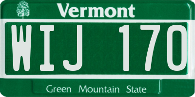 VT license plate WIJ170