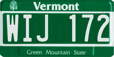 VT license plate WIJ172