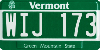VT license plate WIJ173