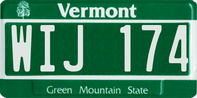 VT license plate WIJ174