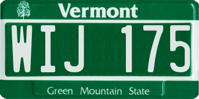 VT license plate WIJ175
