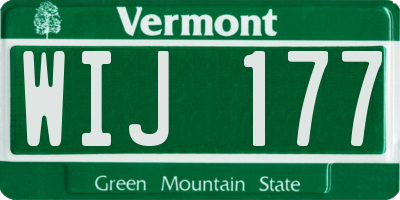 VT license plate WIJ177