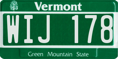 VT license plate WIJ178