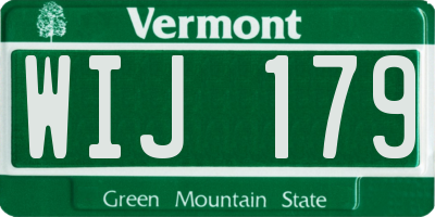 VT license plate WIJ179