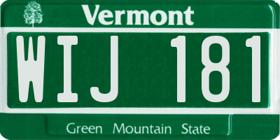 VT license plate WIJ181