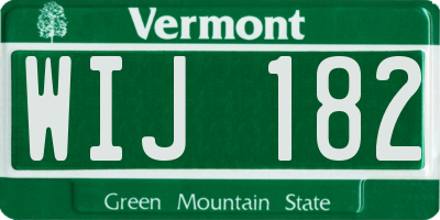 VT license plate WIJ182
