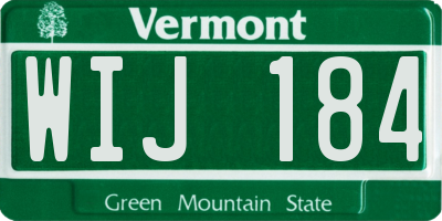 VT license plate WIJ184