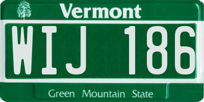 VT license plate WIJ186