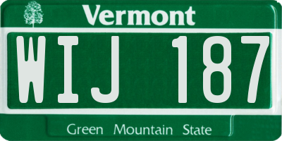 VT license plate WIJ187