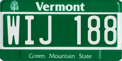 VT license plate WIJ188