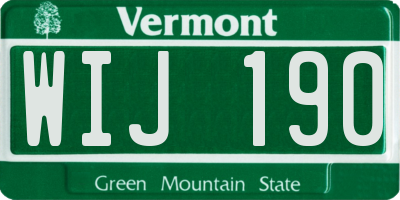 VT license plate WIJ190