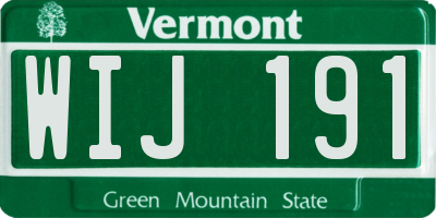 VT license plate WIJ191