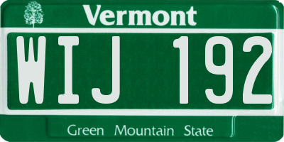 VT license plate WIJ192