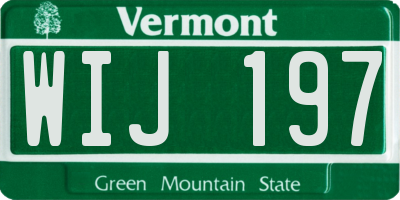 VT license plate WIJ197