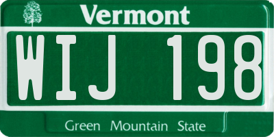 VT license plate WIJ198
