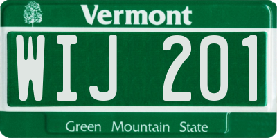 VT license plate WIJ201