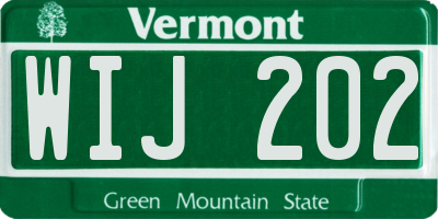 VT license plate WIJ202
