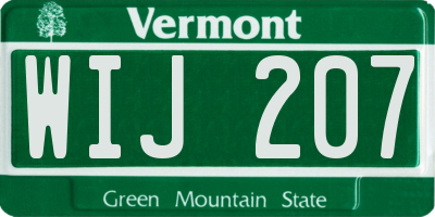 VT license plate WIJ207