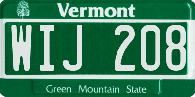 VT license plate WIJ208