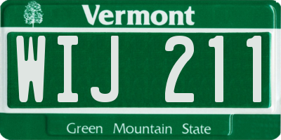 VT license plate WIJ211