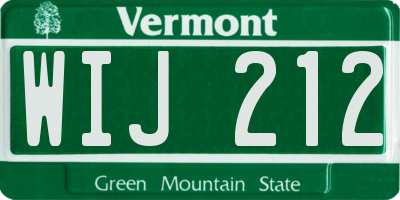 VT license plate WIJ212
