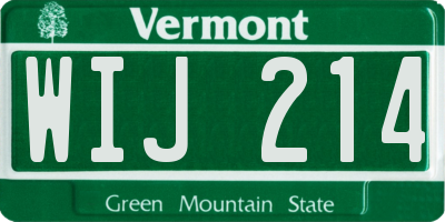 VT license plate WIJ214