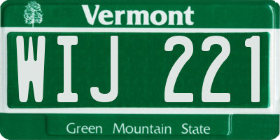 VT license plate WIJ221