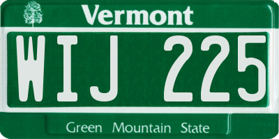 VT license plate WIJ225