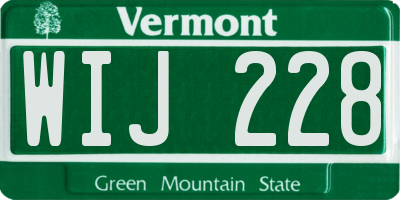 VT license plate WIJ228