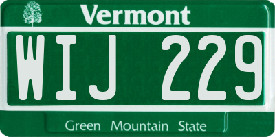VT license plate WIJ229