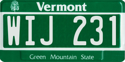 VT license plate WIJ231