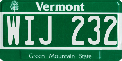 VT license plate WIJ232