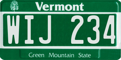 VT license plate WIJ234