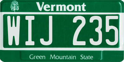 VT license plate WIJ235