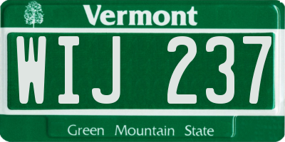 VT license plate WIJ237