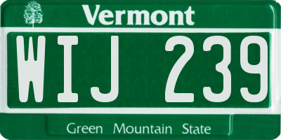 VT license plate WIJ239