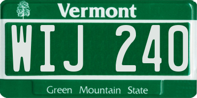 VT license plate WIJ240