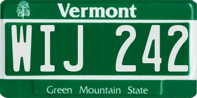 VT license plate WIJ242
