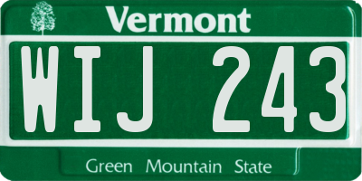 VT license plate WIJ243